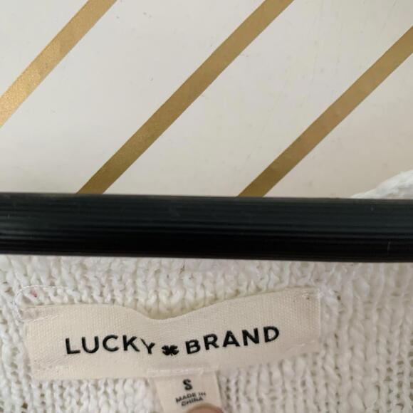 Lucky Brand Cotton Blend USA Flag Sweater striped Knit Pullover Stars & Stripes - Picture 6 of 9